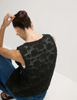 Pure Cotton Textured Vest -M&S pure cotton textured vest 14