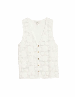 Pure Cotton Textured Vest -M&S pure cotton textured vest