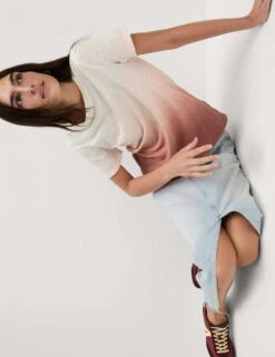 Pure Cotton Tie Dye Ombre Tee -M&S pure cotton tie dye ombre tee 14