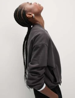 Pure Cotton Zip Through Sweatshirt -M&S pure cotton zip through sweatshirt 12