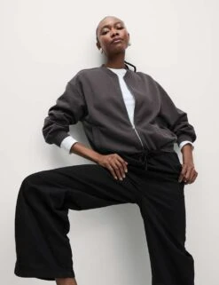 Pure Cotton Zip Through Sweatshirt -M&S pure cotton zip through sweatshirt 14