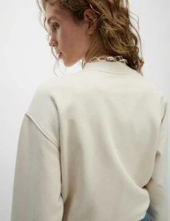 Pure Cotton Zip Through Sweatshirt -M&S pure cotton zip through sweatshirt 6