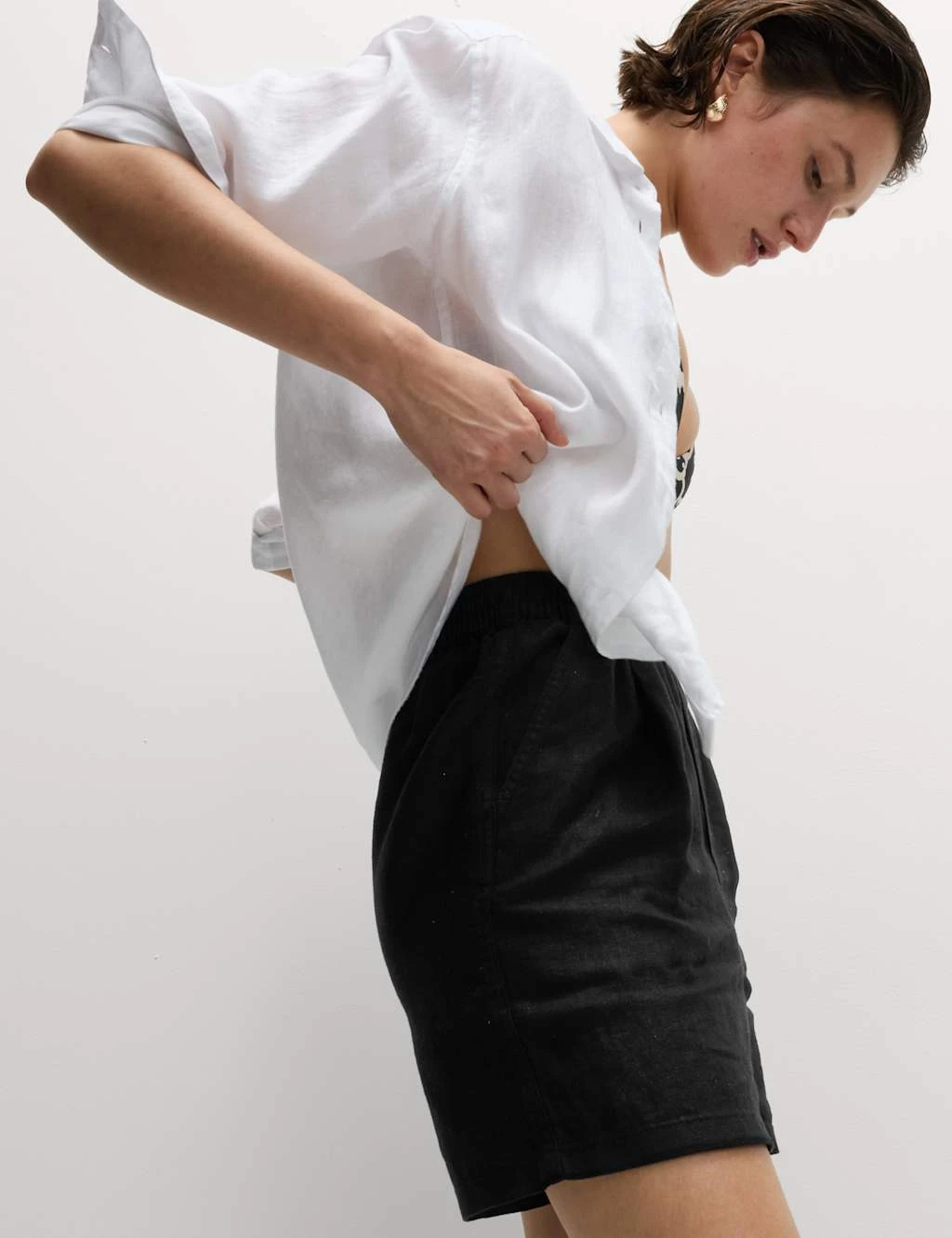 Pure Linen High Waisted Shorts 8 Pure Linen High Waisted Shorts - Image 6