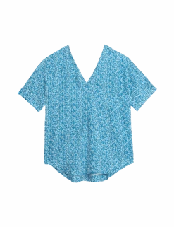 Pure Linen Printed Relaxed Popover Blouse 14 Pure Linen Printed Relaxed Popover Blouse -M&S pure linen printed relaxed popover blouse