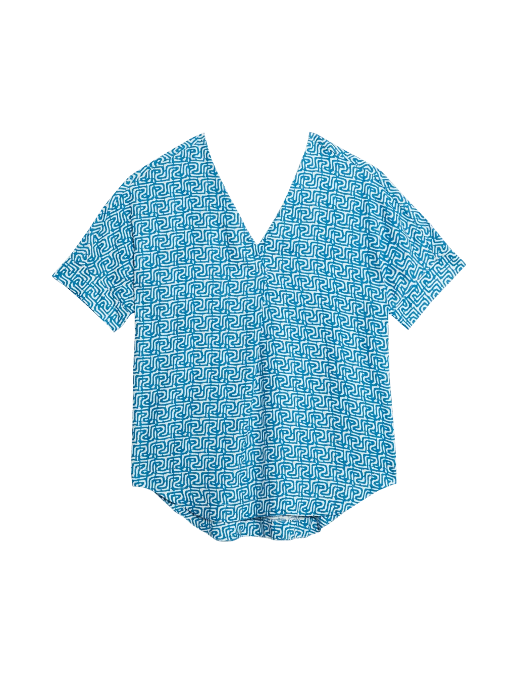 Pure Linen Printed Relaxed Popover Blouse 8 Pure Linen Printed Relaxed Popover Blouse - Image 6