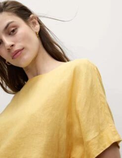 Pure Linen Relaxed T-Shirt 35 Pure Linen Relaxed T-Shirt -M&S pure linen relaxed t shirt 13