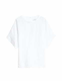 Pure Linen Round Neck Relaxed Blouse 20 Pure Linen Round Neck Relaxed Blouse -M&S pure linen round neck relaxed blouse