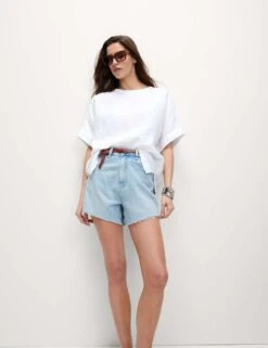 Pure Linen Round Neck Relaxed Blouse 21 Pure Linen Round Neck Relaxed Blouse -M&S pure linen round neck relaxed blouse 7