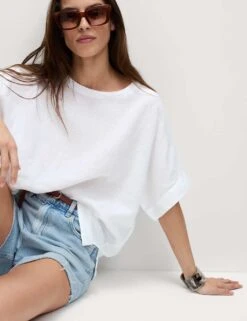 Pure Linen Round Neck Relaxed Blouse 22 Pure Linen Round Neck Relaxed Blouse -M&S pure linen round neck relaxed blouse 8