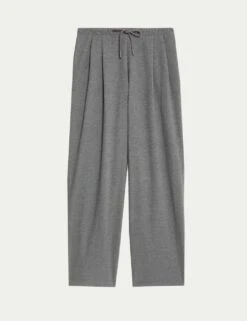 Super Wide Leg Palazzo Joggers -M&S pure linen straight leg trousers 4