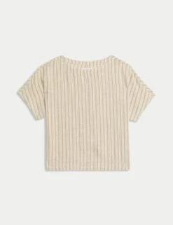 Pure Linen Striped Relaxed T-Shirt 21 Pure Linen Striped Relaxed T-Shirt -M&S pure linen striped relaxed t shirt 6