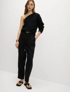 Pure Linen Tapered Trousers -M&S pure linen tapered trousers 13