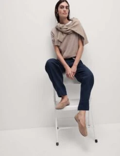 Pure Linen Tapered Trousers -M&S pure linen tapered trousers 9