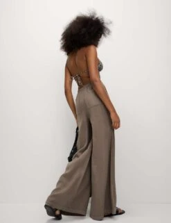 Pure Linen Palazzo Trousers -M&S pure linen wide leg trousers 2