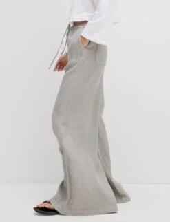 Pure Linen Palazzo Trousers -M&S pure linen wide leg trousers 7
