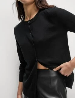 Pure Merino Wool Crew Neck Cardigan -M&S pure merino wool crew neck cardigan 11