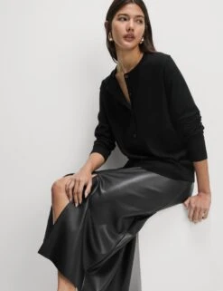 Pure Merino Wool Crew Neck Cardigan -M&S pure merino wool crew neck cardigan 14