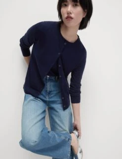 Pure Merino Wool Crew Neck Cardigan -M&S pure merino wool crew neck cardigan 17