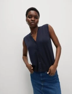 Pure Merino Wool Knitted Waistcoat -M&S pure merino wool knitted waistcoat 11