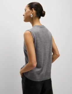 Pure Merino Wool Knitted Waistcoat -M&S pure merino wool knitted waistcoat 17