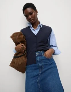 Pure Merino Wool Knitted Waistcoat -M&S pure merino wool knitted waistcoat 8