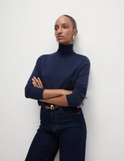 Pure Merino Wool Roll Neck Jumper -M&S pure merino wool roll neck jumper 14