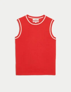 Pure Merino Wool Tipped Detail Knitted Vest -M&S pure merino wool tipped detail knitted vest 12