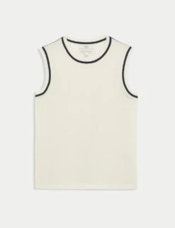 Pure Merino Wool Tipped Detail Knitted Vest -M&S pure merino wool tipped detail knitted vest 6