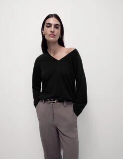 Pure Merino Wool V-Neck Jumper -M&S pure merino wool v neck jumper 7