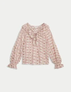 Pure Modal Floral Ruffle Blouse 18 Pure Modal Floral Ruffle Blouse -M&S pure modal floral ruffle blouse 5