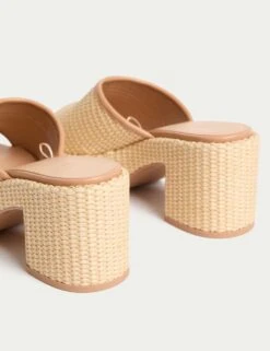 Raffia Woven Platform Peep Toe Mules -M&S raffia woven platform peep toe mules 5