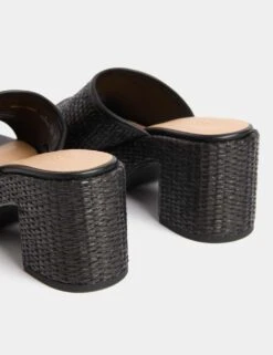 Raffia Woven Platform Peep Toe Mules -M&S raffia woven platform peep toe mules 8