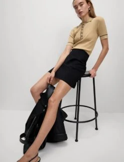 Ribbed Collared Tipped Detail Knitted Top -M&S ribbed collared tipped detail knitted top 10