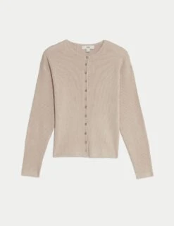 Ribbed Crew Neck Cardigan -M&S ribbed crew neck cardigan 12
