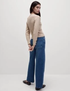 Ribbed Crew Neck Cardigan -M&S ribbed crew neck cardigan 8