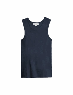 Ribbed Crew Neck Fitted Knitted Vest -M&S ribbed crew neck fitted knitted vest