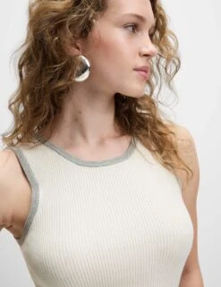 Ribbed Fitted Tipped Detail Vest -M&S ribbed fitted tipped detail vest 17