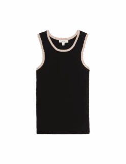 Ribbed Fitted Tipped Detail Vest -M&S ribbed fitted tipped detail vest