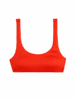 Ribbed Padded Scoop Neck Bikini Top -M&S ribbed padded scoop neck bikini top 1