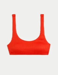 Ribbed Padded Scoop Neck Bikini Top -M&S ribbed padded scoop neck bikini top 13