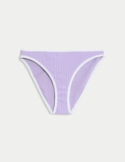 Ribbed Tipped High Leg Bikini Bottoms -M&S ribbed tipped high leg bikini bottoms 10