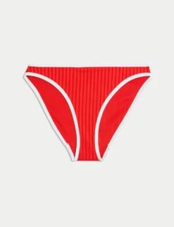 Ribbed Tipped High Leg Bikini Bottoms -M&S ribbed tipped high leg bikini bottoms 5