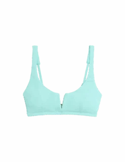 Ribbed V-Front Bikini Top -M&S ribbed v front bikini top 1