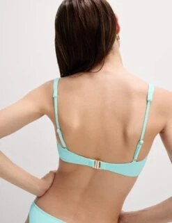 Ribbed V-Front Bikini Top -M&S ribbed v front bikini top 16