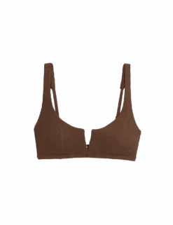 Ribbed V-Front Bikini Top -M&S ribbed v front bikini top