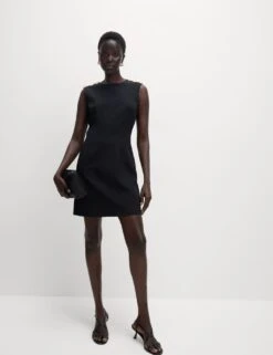 Round Neck Button Detail Mini Shift Dress 21 Round Neck Button Detail Mini Shift Dress -M&S round neck button detail mini shift dress 6