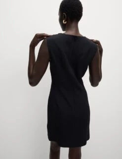 Round Neck Button Detail Mini Shift Dress 25 Round Neck Button Detail Mini Shift Dress -M&S round neck button detail mini shift dress 9