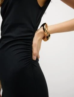 Round Neck Ruched Midi Bodycon Dress -M&S round neck ruched midi bodycon dress 7