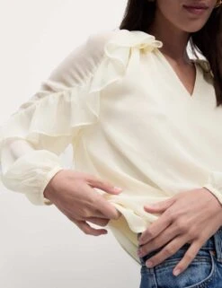 Ruffle Volume Blouse -M&S ruffle tie detail blouse 2