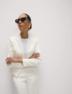 Satin Collarless Blazer 28 Satin Collarless Blazer -M&S satin collarless blazer 10